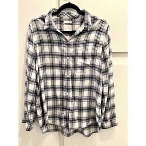 American Eagle Boyfriend Navy Flannel - Large